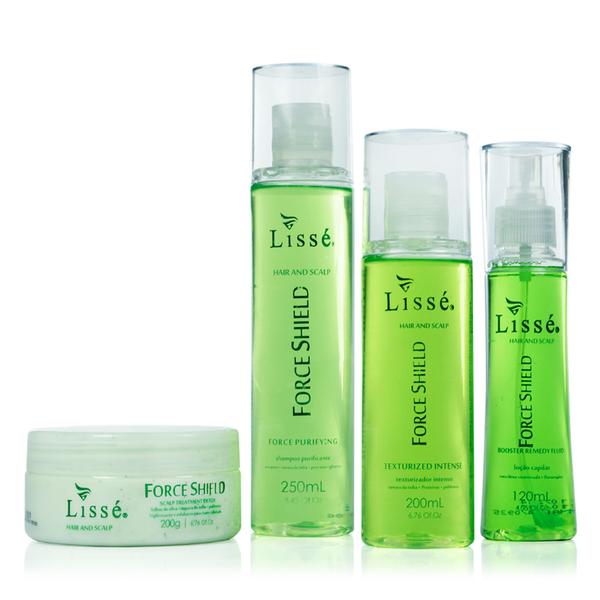 Lissé Kit Hair And Scalp Force Shield - Esfoliante, Shampoo, Texturizador e Loção - Lissé
