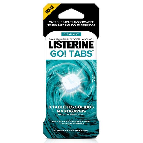 Listerine GO! TABS 8 Tabletes Mastigáveis-Enxaguatório Bucal