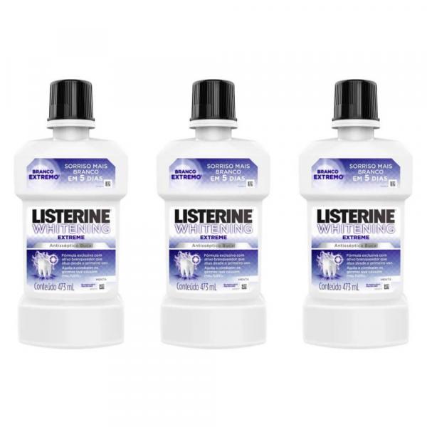 Listerine Whitening Extreme Enxaguante Bucal 473ml (Kit C/03)