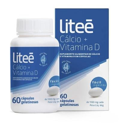 Litee Cálcio e Vitamina D Suplemento Alimentar - 60 Cápsulas Gelatinosas