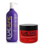 Live Life Tratamento Day By Day Studio Shampoo Hidratante 1l+máscara Semi Di Lino e Manteiga de Kar