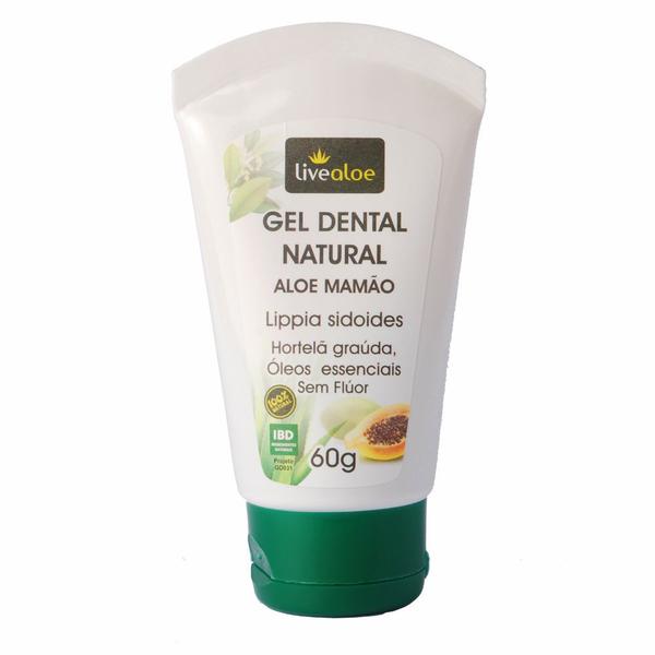Livealoe Gel Dental Orgânico Natural Aloe Mamao 60g