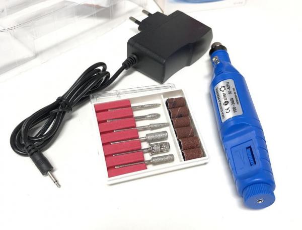 Kit Manicure Lixa Elétrica Portátil para Unhas Acrigel Gel Fibras - Aiker
