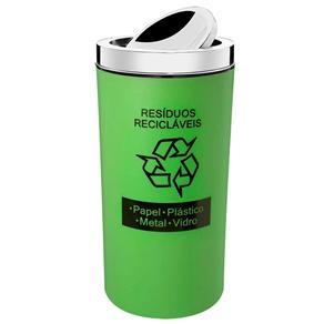 Lixeira Seletiva para Resíduos Recicláveis com Tampa Basculante Verde - 9 L