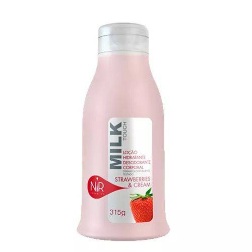 Loção Hidratante Corporal Milk Touch Strawberries & Cream Nir Cosmetics 315g