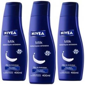 Loção Hidratante Nivea Body Milk Pele Extra Seca 400Ml 3 Unidades