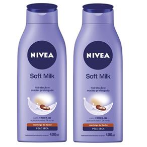 Loção Hidratante Nivea Body Soft Milk 200Ml C/ 2 Unidades