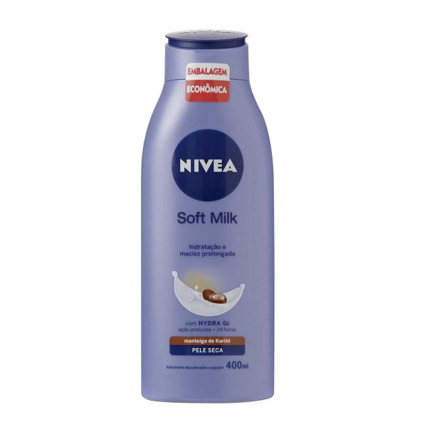Loção Hidratante Nivea Soft Milk 48h Pele Seca 400mL