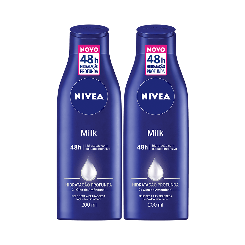 Loção Nivea Body Milk Pele Extra Seca 200ml com 50% de Desconto na 2º Unidade