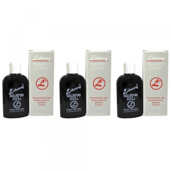 Lohanny Shampoo Cinza Escuro 70ml (Kit C/03)