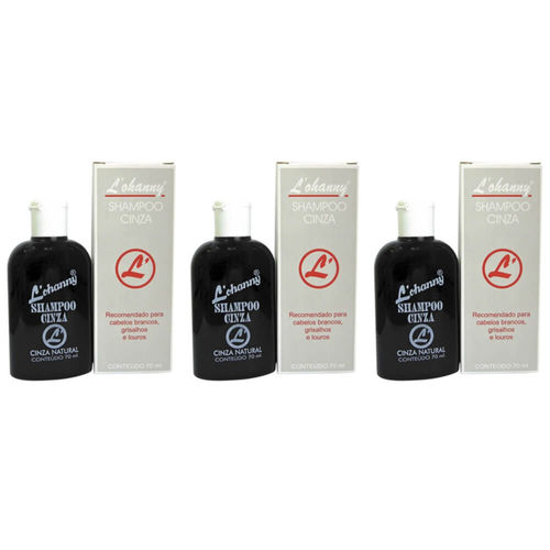 Lohanny Shampoo Cinza Escuro 70ml (kit C/03)
