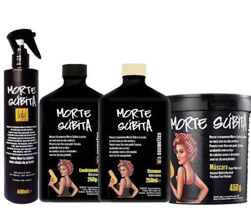 Lola Cosmetics - Kit Morte Súbita (Shampoo 250ml + Cond 250g + Másc 450g + Rep Total 400ml)