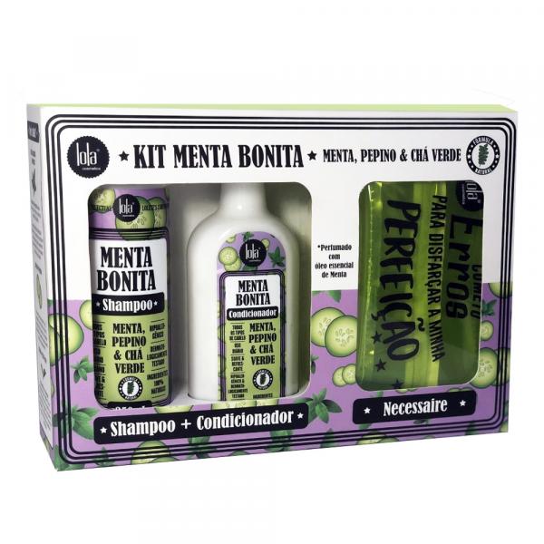 Lola Cosmetics Menta Bonita Kit - Shampoo + Condicionador + Nécessaire