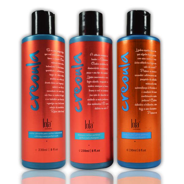 Lola Creoula Kit Shampoo, Condicionador e Creme para Cachos Perfeitos - 3X230ml