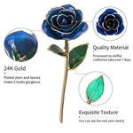 Long stem blue rose gold, 1PC high quality gold Trimme long stem 24k gold immersed rose pink love forever gift for Valentine\\'s day mother\\'s day bedr