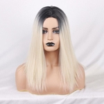 Gold Long Straight Wigs for women Synthetic Wig Black Straight Full Lace Wigs Party Hair Cosplay Halloween wigs