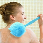 Longo Cristal Handle Escova Bath Shower Scrubber esponja Flor macia CleanerBlue