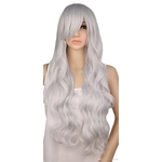 Long Curly Cosplay Wig Party Women Sliver Gray 70 Cm High Temperature Synthetic Hair Wigs