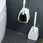 Longo Handle Toilet Bowl pincel macio Fur Tapeçaria Household Sem-perfuração Sem Dead-ângulo escova de limpeza Set