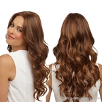Longo Ombre Brown ondulado peruca loira Cosplay sintético perucas para preto / branco Mulheres Glueless Cabelo de Alta Densidade Temperatura + (peruca net)