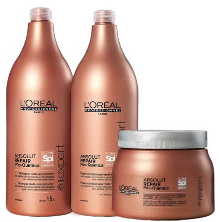 L'Oréal Absolut Repair Pós Química Shampoo (1500ml), Condicionador (1500ml) e Máscara (500ml)