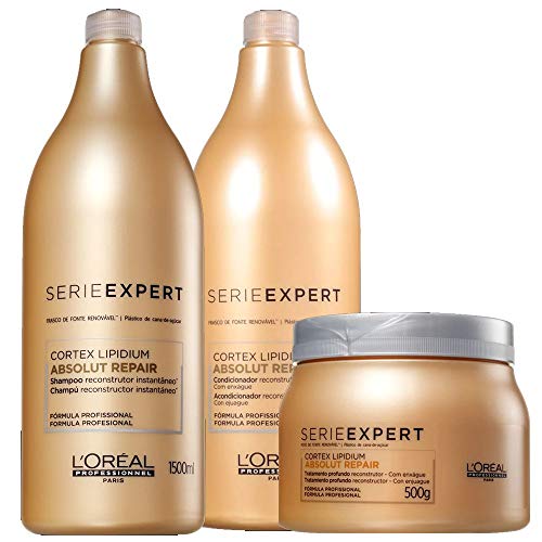 L'oréal Cortex Lipidium Shampoo 1500ml Condicionador 1500ml Máscara 500g