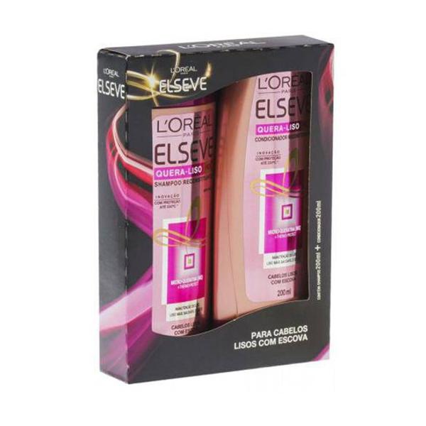 LOréal Elseve Quera Liso Kit Shampoo + Condicionador - 2x200ml - Loréal Paris