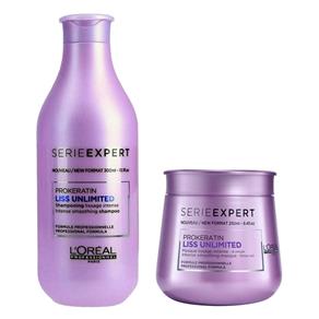 Loreal Expert Kit Liss Unlimited Shampoo 300Ml e Mascara 250G