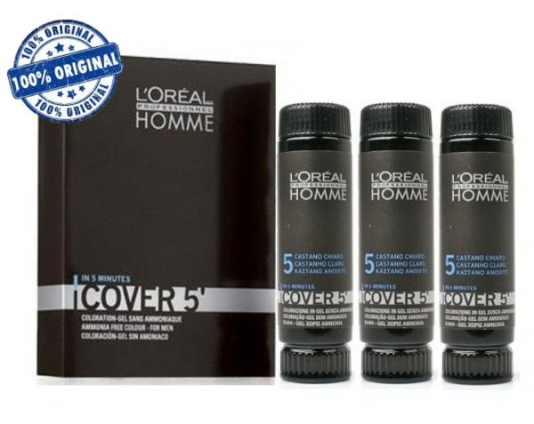 Loréal Homme Cover 5 - N 5 Castanho Claro 3x50ml - Loreal