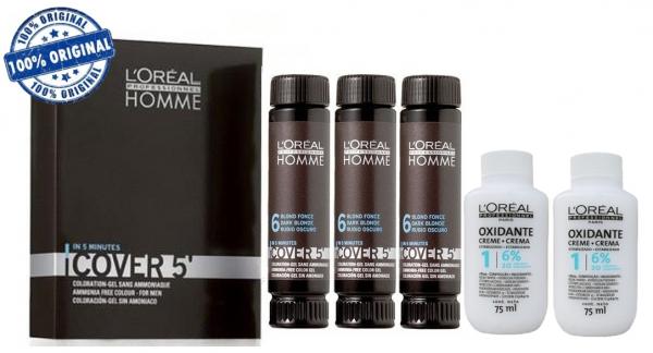Loréal Homme Cover 5 - N 6 Louro Escuro 3x50ml + Oxidante - Loreal
