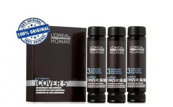 Loréal Homme Cover 5 - N 3 Castanho Escuro 3x50ml - Loreal