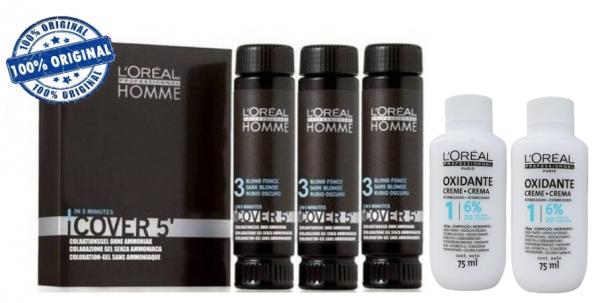 Loréal Homme Cover 5 - N 3 Castanho Escuro 3x50ml+oxidante - Loreal