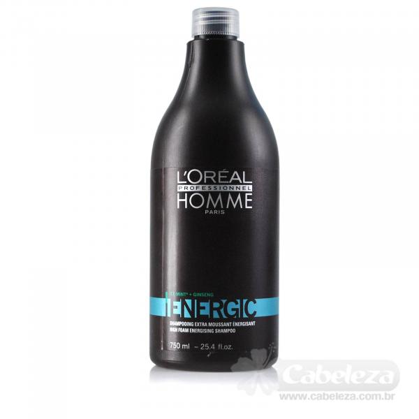 Loreal Homme Shampoo Energic - Extra Espumoso 750 Ml - Loreal Professionnel