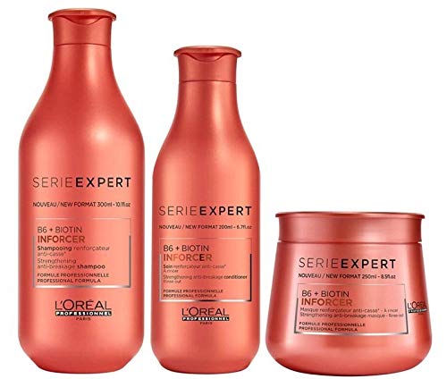 L'Oréal Inforcer Shampoo (300ml), Condicionador (200ml) e Máscara (250ml)