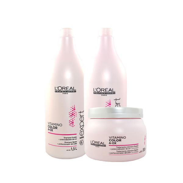 Loreal Kit Vitamino Color (Shampoo 1,5L + Condicionador 1,5L + Máscara 500g)