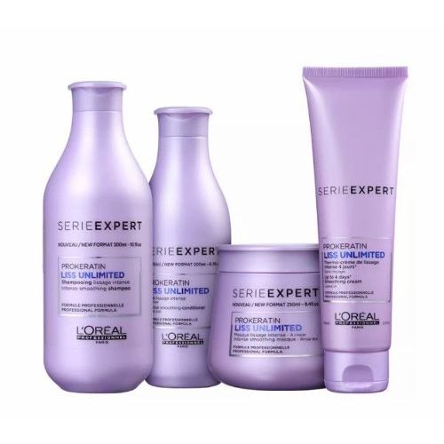 Loreal Liss Unlimited Kit Shampoo + Condicionador + Máscara + Thermo
