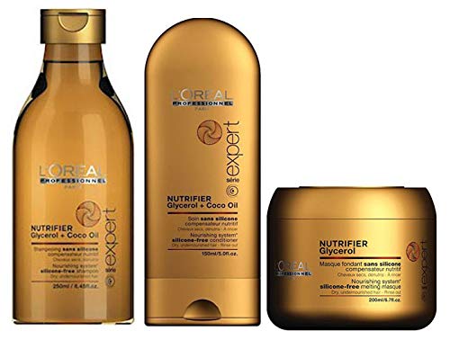 L'Oréal Nutrifier Shampoo (250ml), Condicionador (150ml) e Máscara (200ml)