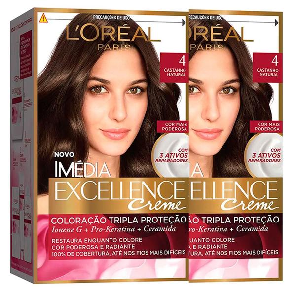 L'Oréal Paris Coloração Imédia Excellence 4 Cast. Natural Kit - 2 Unidades