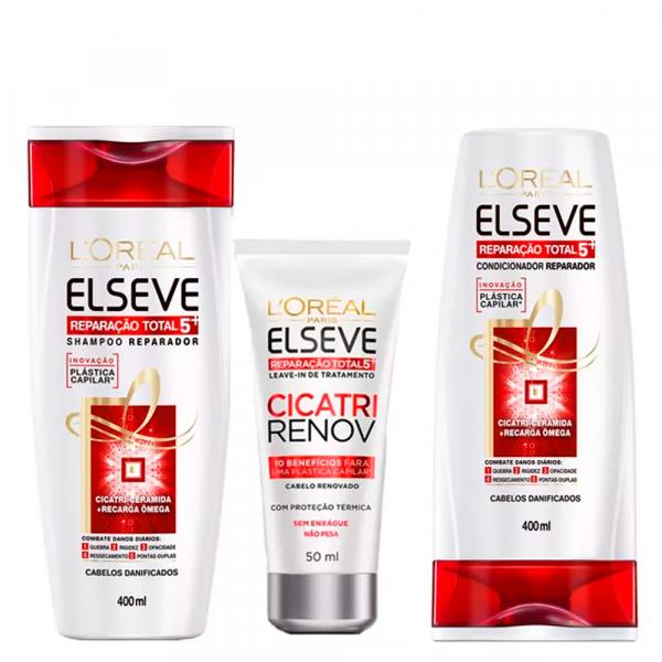 LOréal Paris Elseve Reparação Total 5+ Kit - Shampoo + Leave-In + Ganhe Condicionador - Loréal Paris
