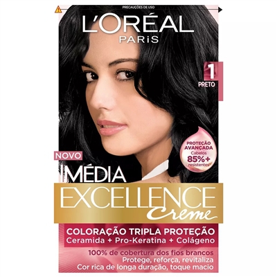 L'Oréal Paris - Imédia Excellence Coloração Pretos e Castanhos N 1 Preto Onix