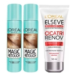 L'oréal Paris Magic Retouch + Ganhe Cicatri Renov Kit - Leave-in + 2 Corretivos Capilar Louro Escuro