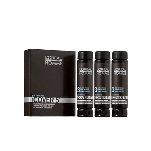 L'Oréal Professionnel Homme Cover 5' Coloração - 3 Castanho Escuro 3X50ml