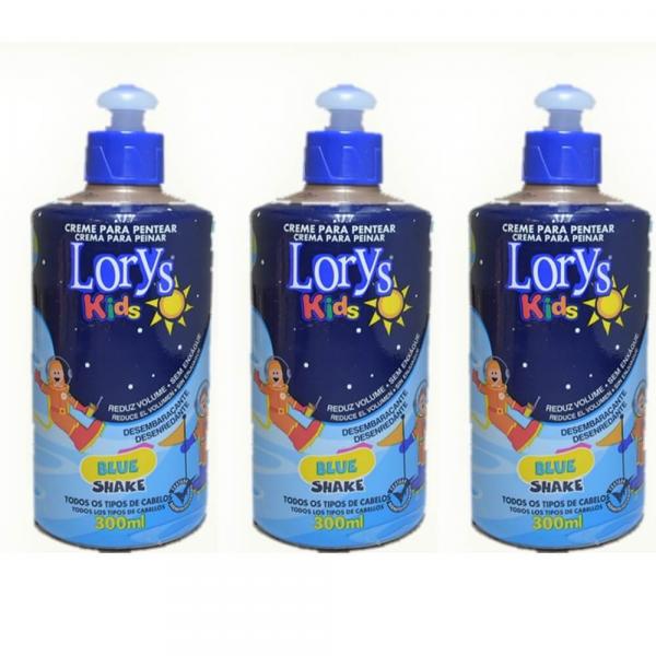 Lorys Kids Blue Creme P/ Pentear Infantil 300g (Kit C/03)