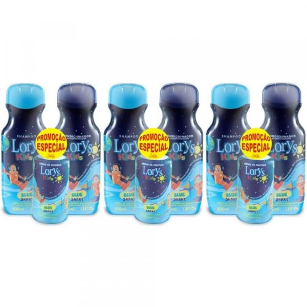 Lorys Kids Blue Shampoo + Condicionador 500ml + Creme 300g (Kit C/03)