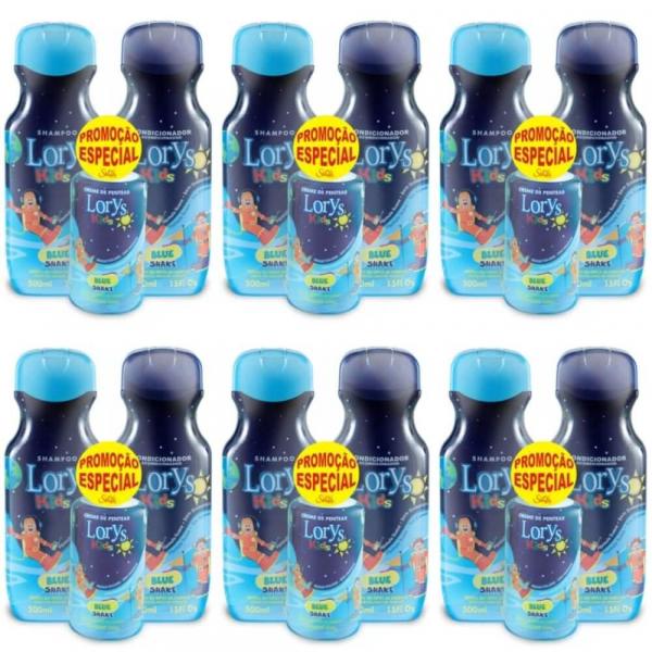 Lorys Kids Blue Shampoo + Condicionador 500ml + Creme 300g (Kit C/06)