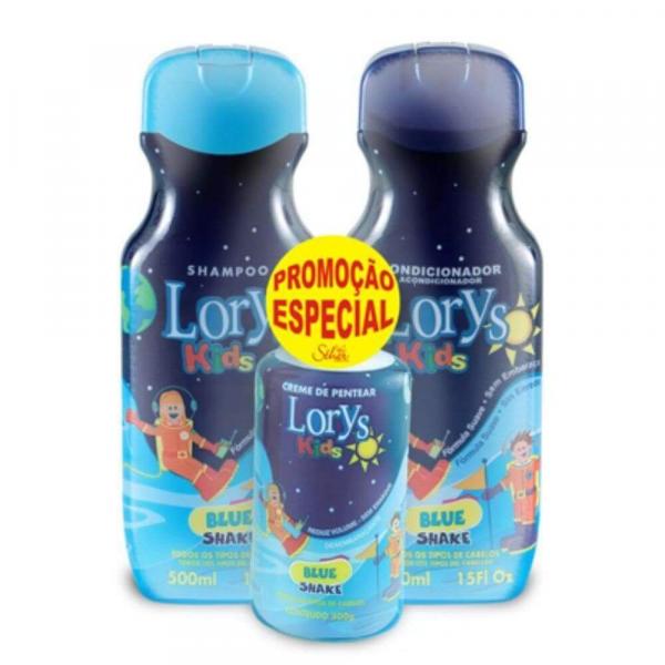 Lorys Kids Blue Shampoo + Condicionador 500ml + Creme 300g