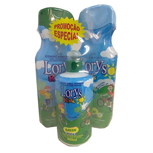 Lorys Kids Green Shake Kit Shampoo Condicionador e Creme