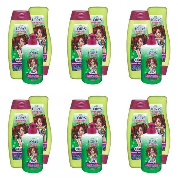 Lorys Kids Princess Star Shampoo + Condicionador 500ml + Creme 300g (Kit C/06)