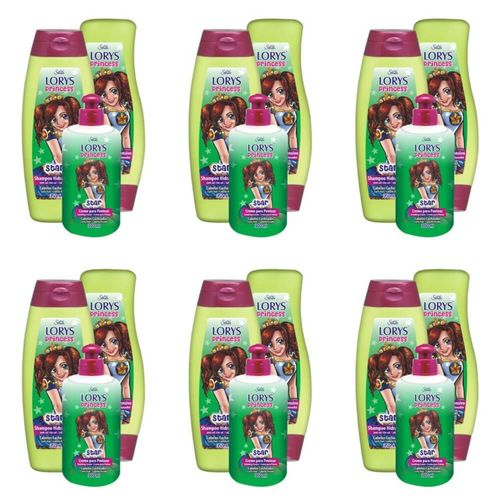 Lorys Kids Princess Star Shampoo + Condicionador 500ml + Creme 300g (kit C/06)