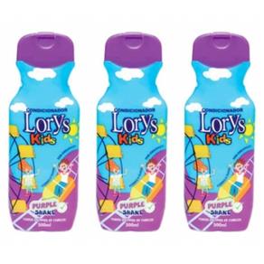 Lorys Kids Purple Shake Condicionador Infantil 500ml - Kit com 03